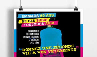 Emmaüs Cholet, défilé de mode 'Donnez une seconde vie à vos vêtements' : affiche
